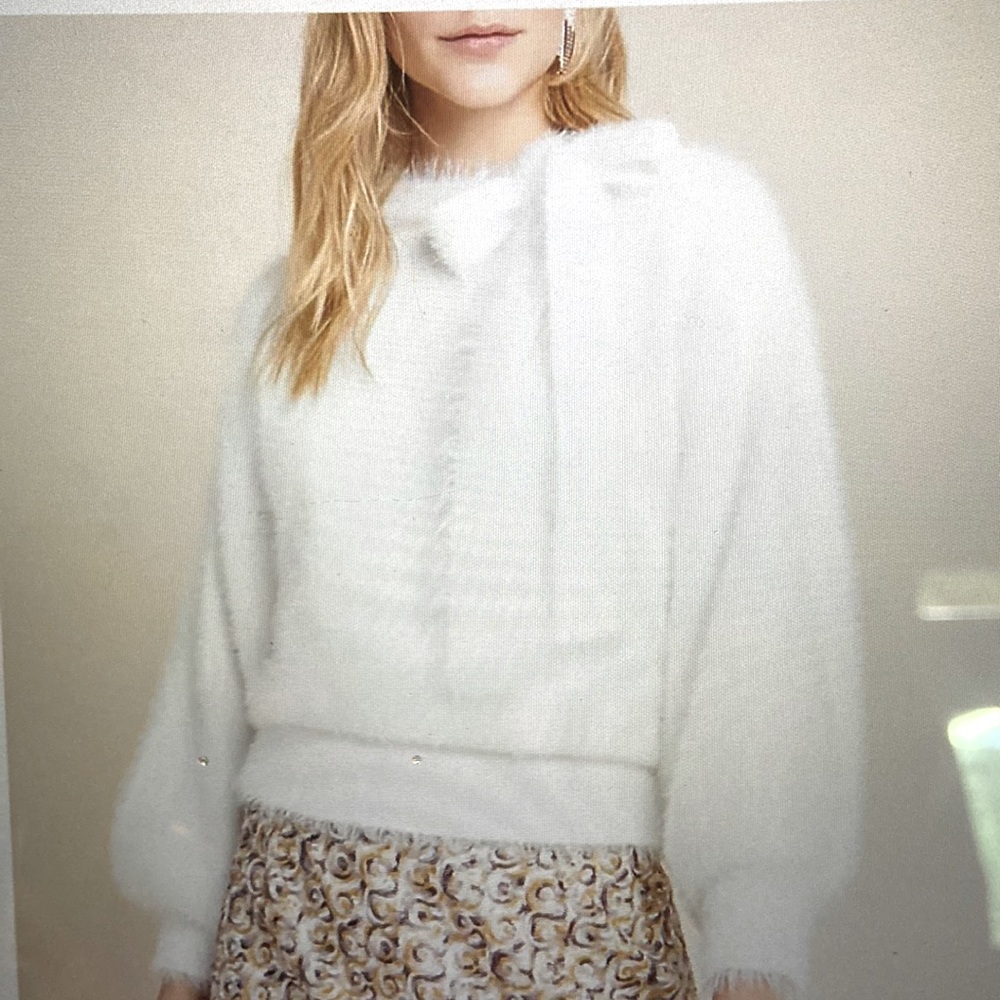 Line & Dot Raelyn Eyelash Sweater with  Shoulder Tie